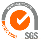 ISO/IEC 27001:2022 認証マーク（認証機関：SGSジャパン株式会社）
